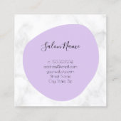 Carte De Visite Carré Clous modernes en marbre violet et blanc (Dos)