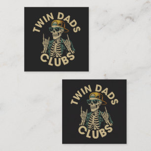 Carte De Visite Carré  Club des papas jumeaux squelettes