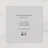 Carte De Visite Carré Clubs de golf Monogram Golf Instructeur Golf pro (Dos)
