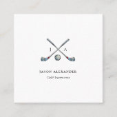 Carte De Visite Carré Clubs de golf Monogram Golf Instructeur Golf pro (Devant)