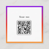 Carte De Visite Carré Coach de tennis professionnel photo et code QR col (Dos)