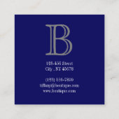 Carte De Visite Carré coastal chic nautical marine (Dos)