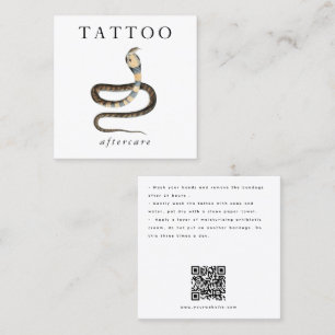 Carte De Visite Carré Cobra Snake Tattoo Instructions pour les soins pos