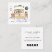 Carte De Visite Carré Cocker Spaniel | Maison et Animaux de compagnie as (Devant / Derrière)