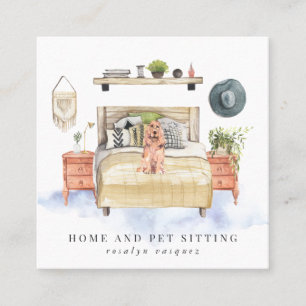 Carte De Visite Carré Cocker Spaniel   Maison et Animaux de compagnie as