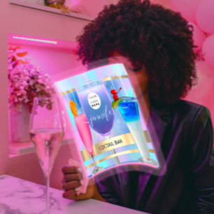 Carte De Visite Carré Cocktail Pub Wine Restaurant BARIST Logo HOLOGRAPH