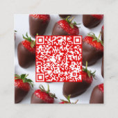 Carte De Visite Carré Code d'analyse Fraises de chocolat (Devant)