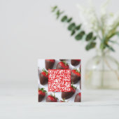 Carte De Visite Carré Code d'analyse Fraises de chocolat (Debout devant)