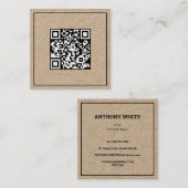 Carte De Visite Carré 🗂️ Code d'analyse minimal QR (Devant / Derrière)