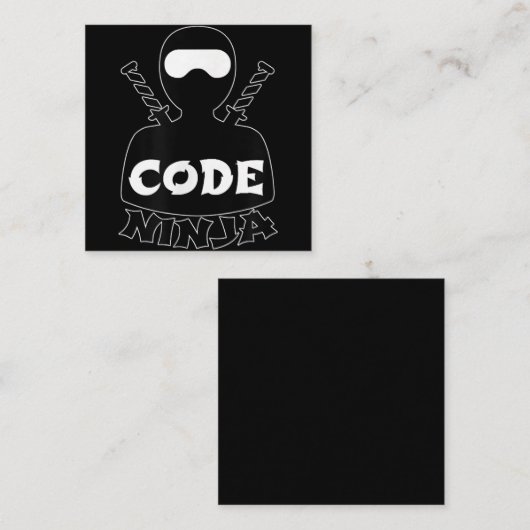 Carte De Visite Carré Code Ninja Ingénieur de codage informatique Amoure (Devant / Derrière)