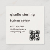 Carte De Visite Carré Code QR (Dos)
