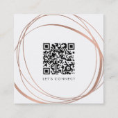 Carte De Visite Carré Code QR Abstrait moderne Faux Rose Gold (Devant)
