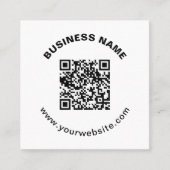 Carte De Visite Carré Code QR avec nom d'entreprise Texte circulaire gra (Devant)