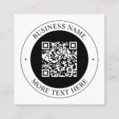 Carte De Visite Carré Code QR avec nom d'entreprise Texte circulaire mod (Devant)