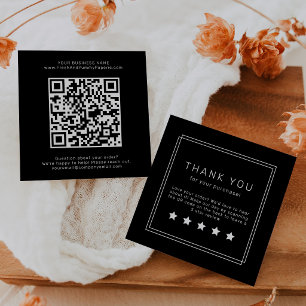 Carte De Visite Carré Code QR Avery Moderne Noir Laissez un commentaire