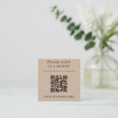 Carte De Visite Carré Code QR Avis Google Chaud Moderne (Debout devant)