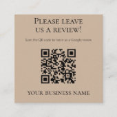 Carte De Visite Carré Code QR Avis Google Chaud Moderne (Devant)