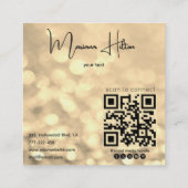 Carte De Visite Carré Code qr bokeh moderne et élégant (Dos)