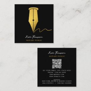 Carte De Visite Carré Code QR Calligraphie Agent de Signature Notariale