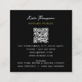 Carte De Visite Carré Code QR Calligraphie Agent de Signature Notariale  (Dos)