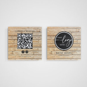 Carte De Visite Carré Code QR Charpentier Logo personnalisé Connectez-vo