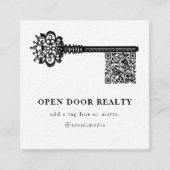 Carte De Visite Carré Code QR Clé de numérisation immobilière unique (Devant)