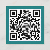 Carte De Visite Carré Code QR Concepteur Graphique Moderne Sarcelle (Dos)