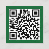 Carte De Visite Carré Code QR Concepteur Graphique Moderne Vert (Dos)