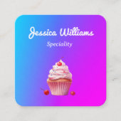 Carte De Visite Carré Code QR Cupcake Baker boulangerie chef léger dégra (Devant)