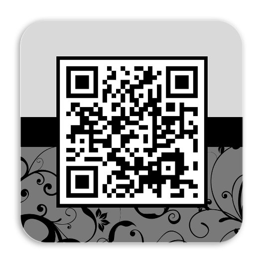 Carte De Visite Carré code QR damask professionnel