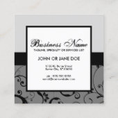 Carte De Visite Carré code QR damask professionnel (Dos)