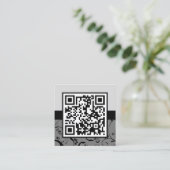 Carte De Visite Carré code QR damask professionnel (Debout devant)