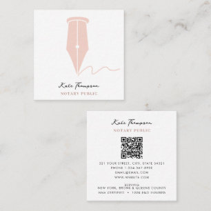 Carte De Visite Carré Code QR de calligraphie de l'agent de signature no