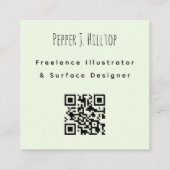 Carte De Visite Carré Code QR de concepteur de surface illustrateur (Dos)