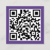 Carte De Visite Carré Code QR de concepteur graphique moderne violet (Dos)