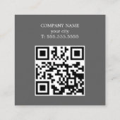 Carte De Visite Carré Code QR de consultant gris clair blanc professionn (Dos)