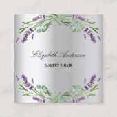 Carte De Visite Carré Code QR de la verdure d'eucalyptus argenté lavande (Devant)