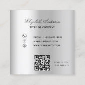 Carte De Visite Carré Code QR de la verdure d'eucalyptus argenté lavande (Dos)