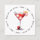 Carte De Visite Carré Code QR de l'entreprise Cosmo noir blanc Voucher d (Devant)