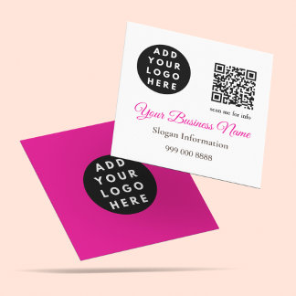 Carte De Visite Carré Code QR de l'entreprise de catering Pink and Roses
