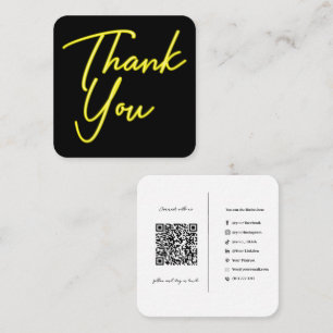 Carte De Visite Carré Code QR de l'entreprise de médias sociaux jaune me