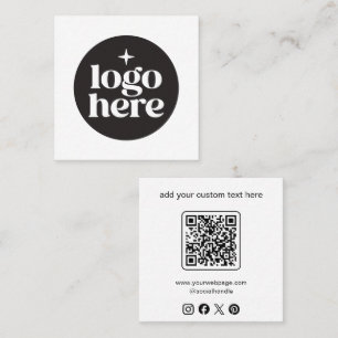 Carte De Visite Carré Code QR de logo de médias sociaux personnalisé