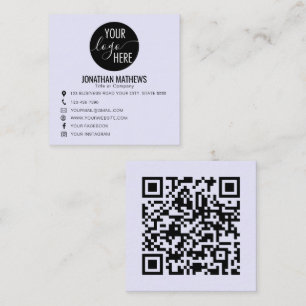 Carte De Visite Carré Code QR de logo d'entreprise professionnel classiq
