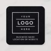 Carte De Visite Carré Code QR de Logo Noir Moderne Menu Scan (Dos)