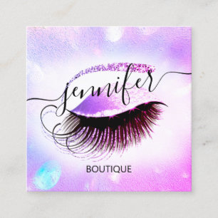 Carte De Visite Carré Code QR de maquillage professionnel Holographique 