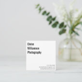 Carte De Visite Carré Code QR de nom professionnel simple blanc propre (Debout devant)