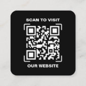 Carte De Visite Carré Code QR de numérisation de site Web carré avec log (Dos)