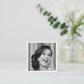 Carte De Visite Carré Code QR de photo noir simple professionnel (Debout devant)