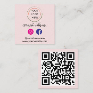 Carte De Visite Carré Code QR de Réseaux Sociaux Modernes   Portrait Min