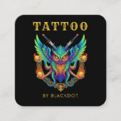 Carte De Visite Carré Code QR de réservation de studio de tatouage Artis (Devant)